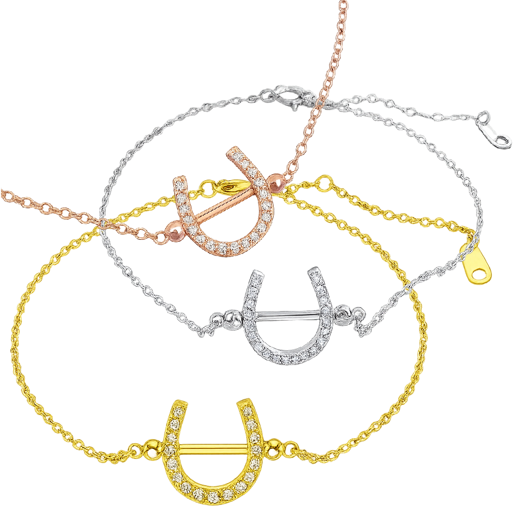 Bracelet Fer a Cheval et Strass en Argent S925