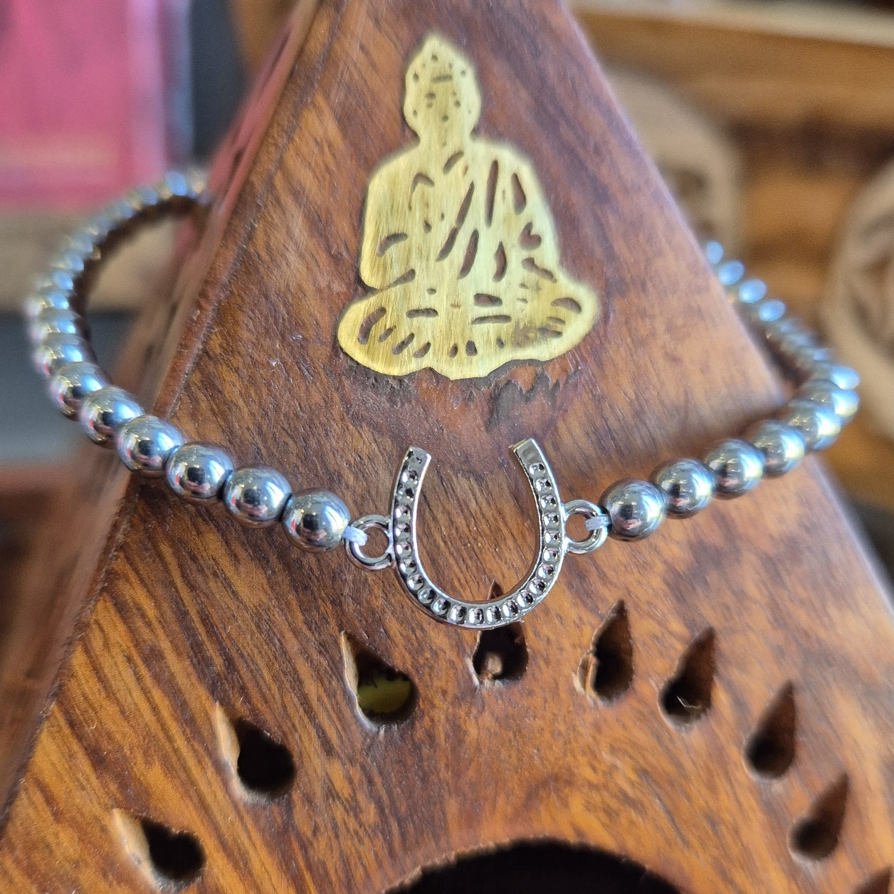 Bracelet Fer a Cheval Perles Argent