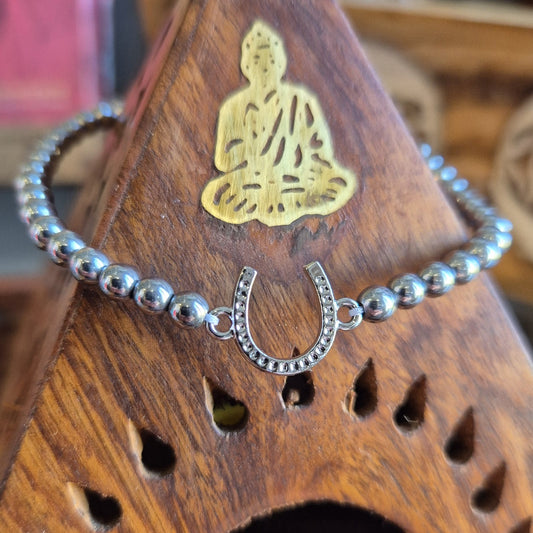 Bracelet Fer a Cheval Perles Argent