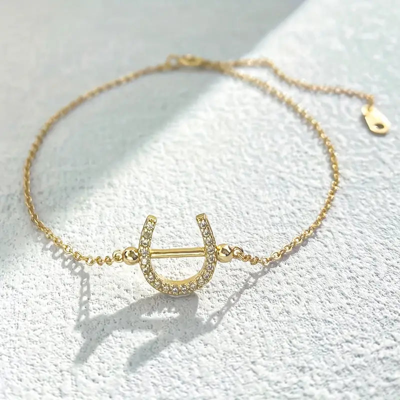 Bracelet Fer a Cheval et Strass en Argent S925