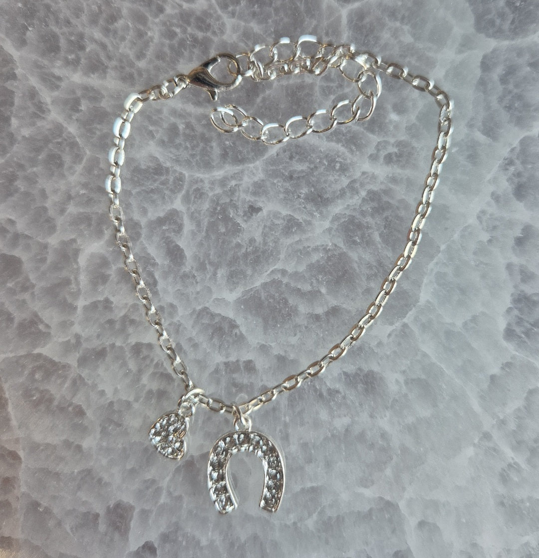 Bracelet Fer de Cheval et Coeur Strassé - Zenencens