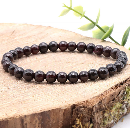 Bracelet Grenat Rouge A 6mm