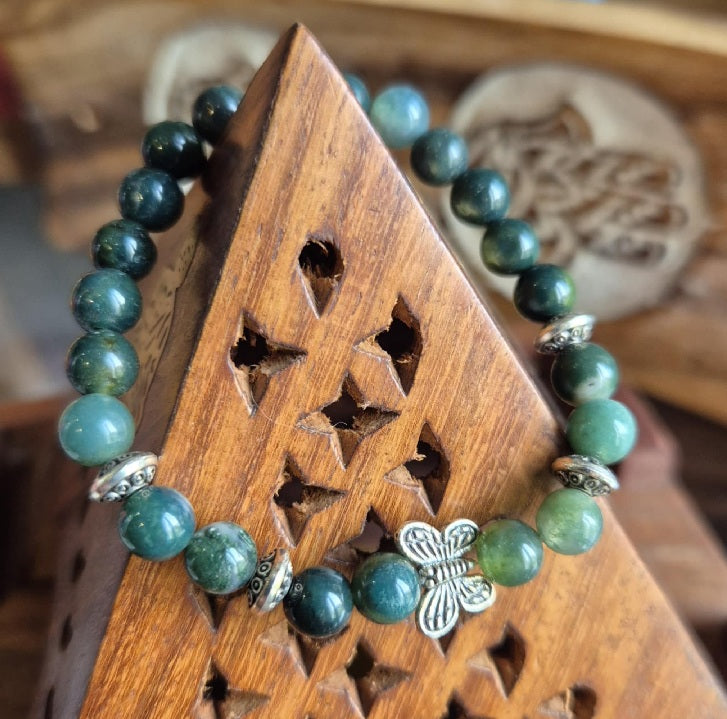 Bracelet Enfant en a Agate Mousse – Papillon