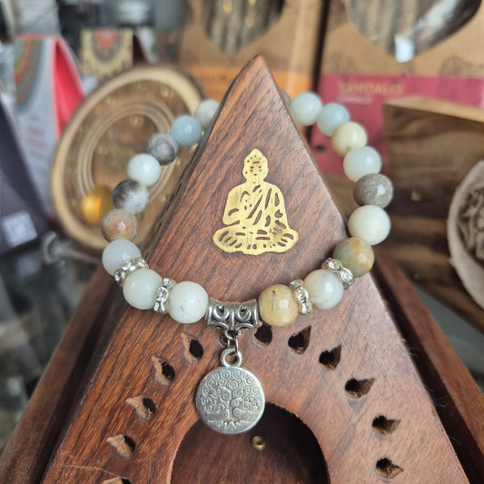 Bracelet Amazonite et Arbre de Vie