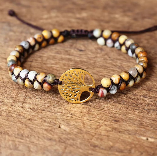 Bracelet Pierre Naturelle Tressé en Pierre Crazy Onyx