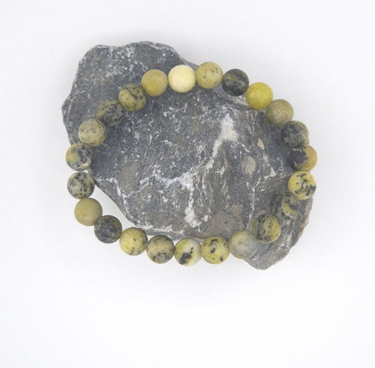 Bracelet Pierre de Serpentine Vert Mat