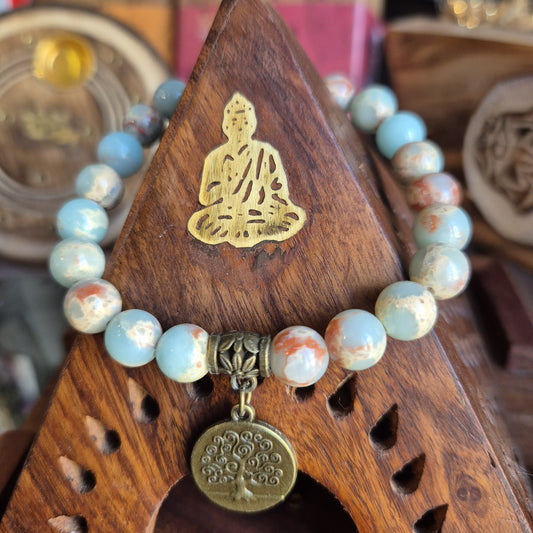 Bracelet Shoushan, Jaspe Imperial et Arbre de Vie - Zenencens