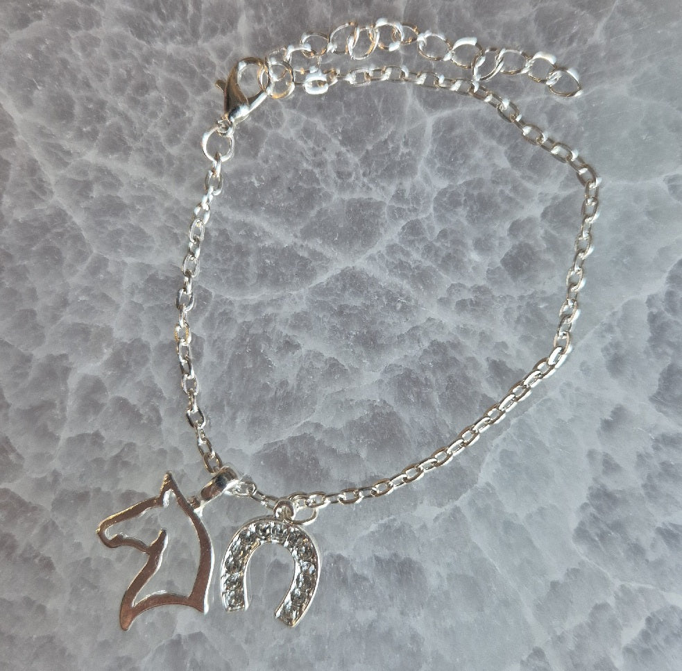 Bracelet Tête de Cheval & Fer de Cheval Strassé - Zenencens