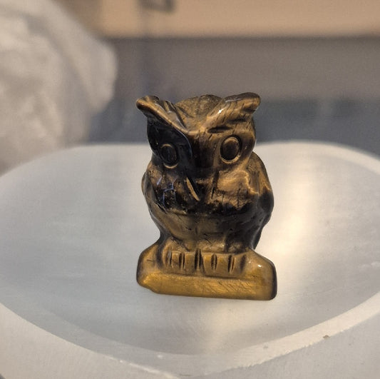 Figurine Chouette en Oeil de Tigre