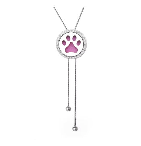 Collier Diffuseur Patte de Chien avec Strass