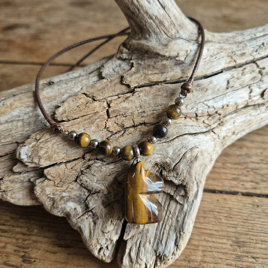 Collier Cheval en Oeil de Tigre