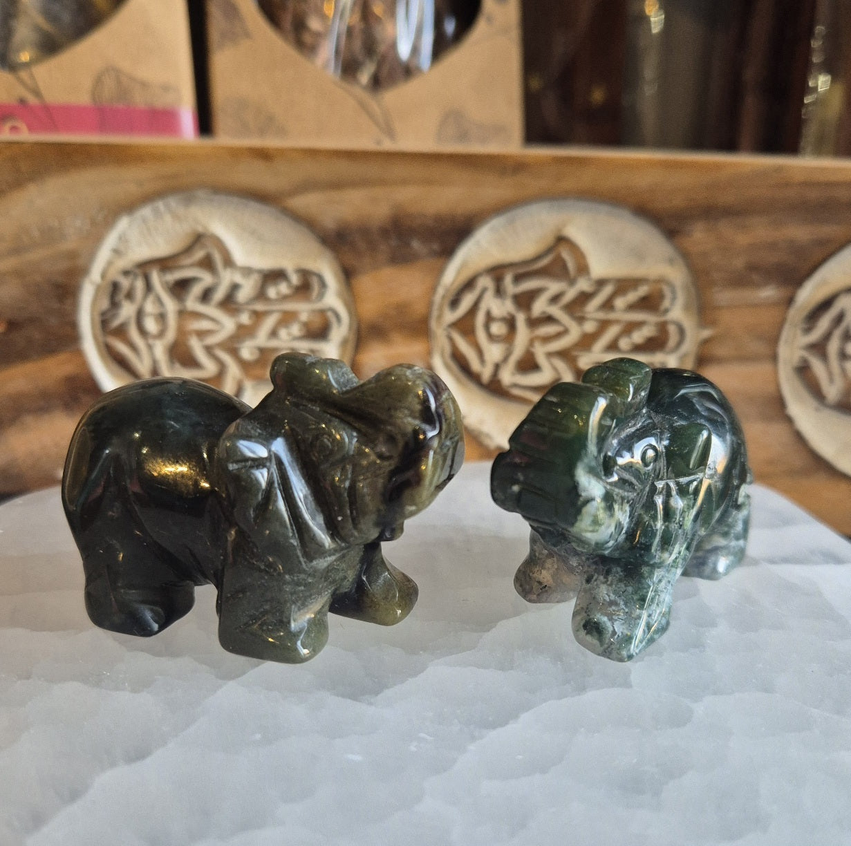 Elephant Figurine Agate Indienne 50mm - Zenencens