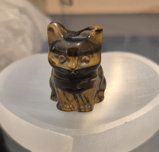 Figurine Chat en Oeil de Tigre