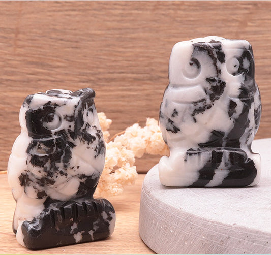 Chouette Figurine Jaspe Zebre 50mm - Zenencens