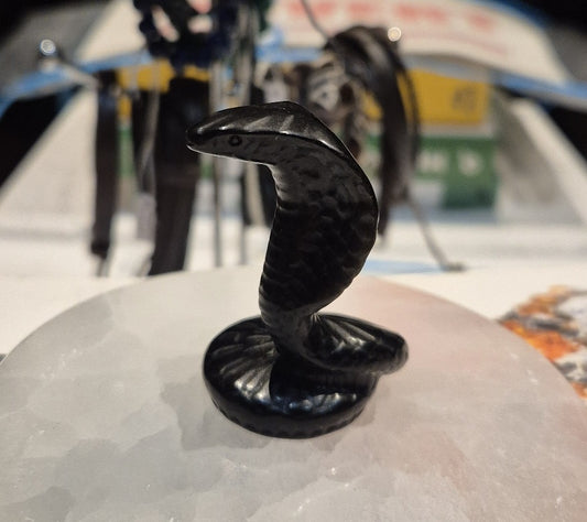 Figurine Cobra en Obsidienne