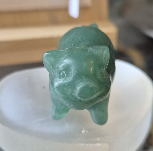 Figurine Cochon en Aventurine Vert
