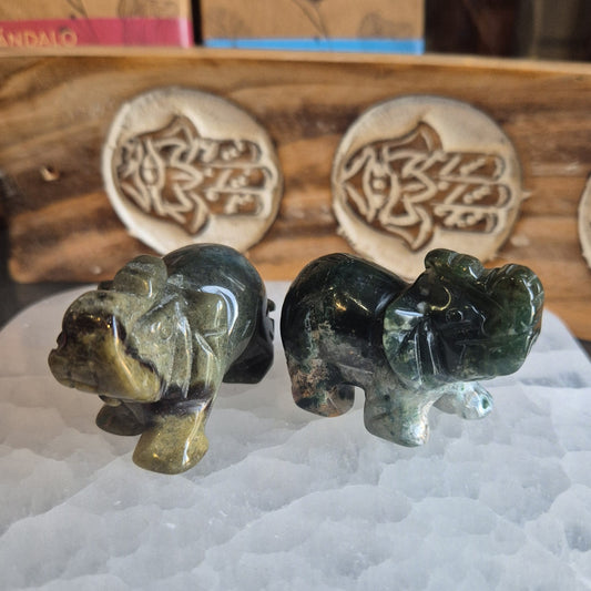 Elephant Figurine Agate Indienne 50mm - Zenencens