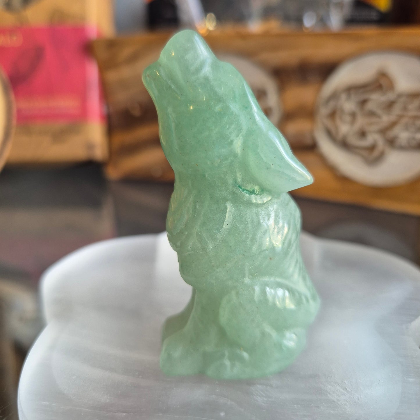 Figurine Loup Aventurine Vert