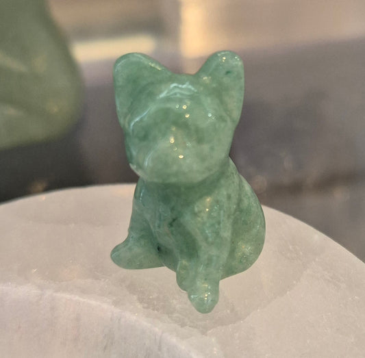 Figurine Mini Bulldog Aventurine Vert