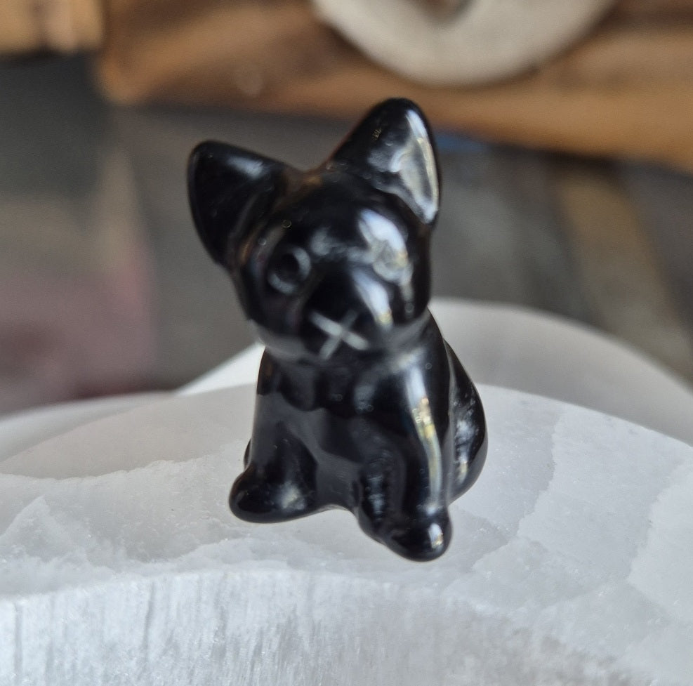 Figurine Mini Bulldog Obsidienne Noir