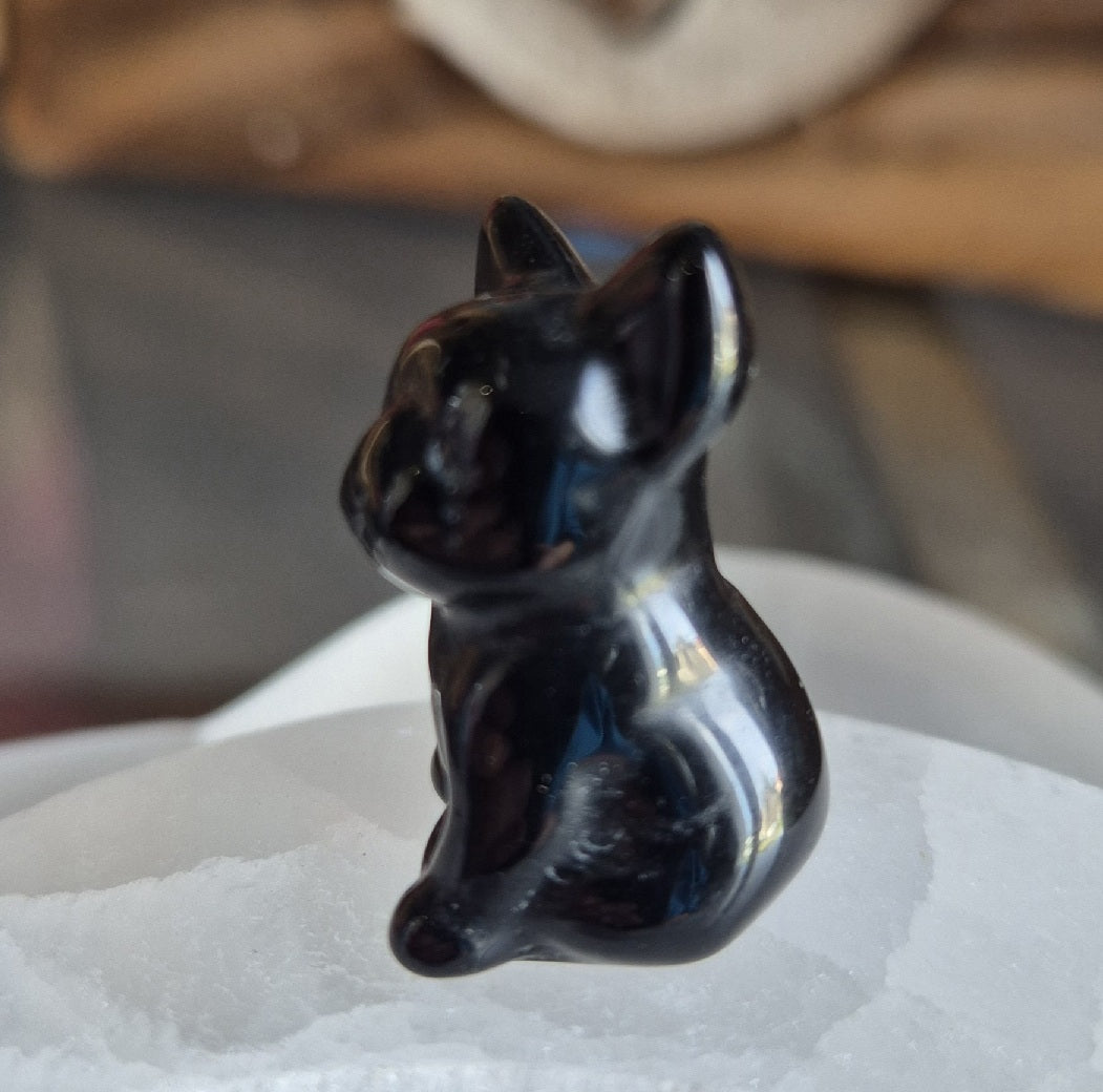 Figurine Mini Bulldog Obsidienne Noir