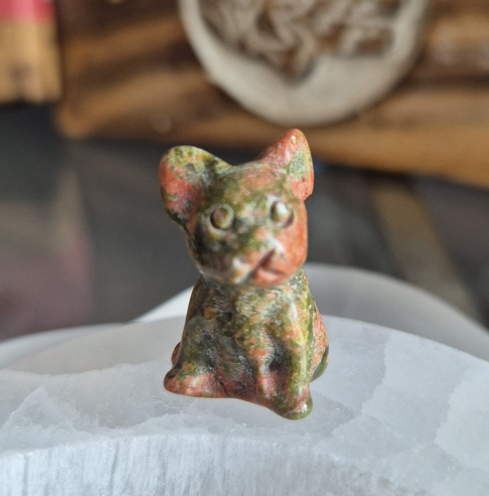 Figurine Mini Bulldog Unakite