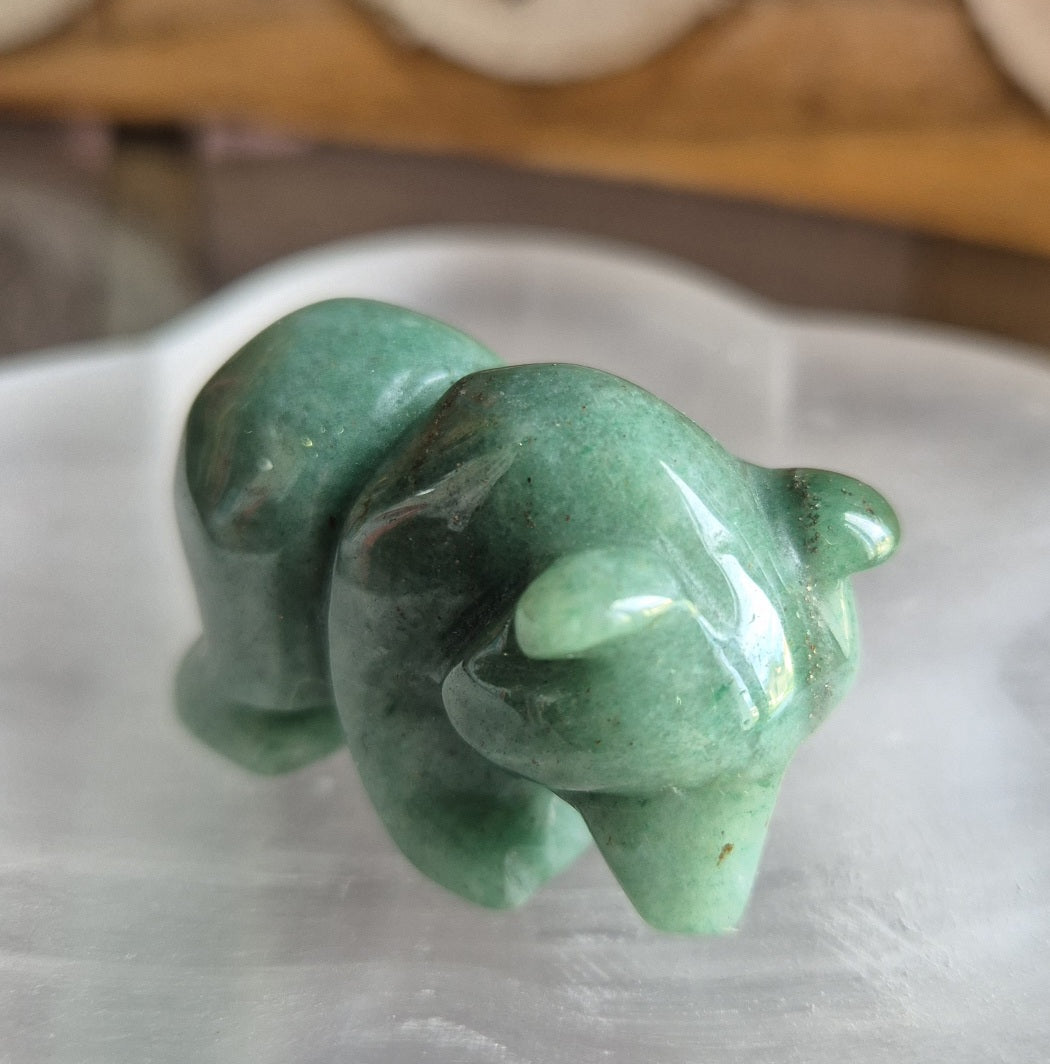 Figurine Ours en Aventurine Vert - Zenencens