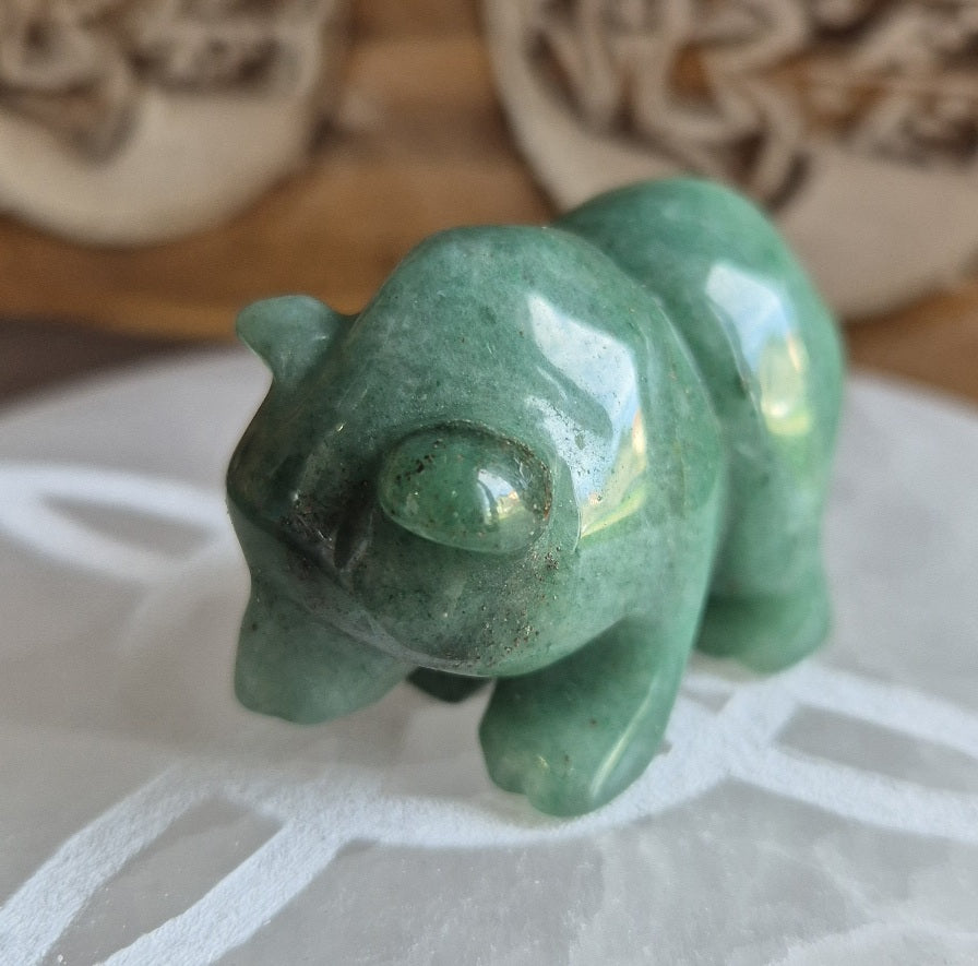 Figurine Ours en Aventurine Vert - Zenencens
