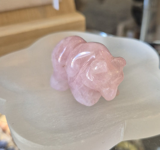 Figurine Ours en Rose Quartz