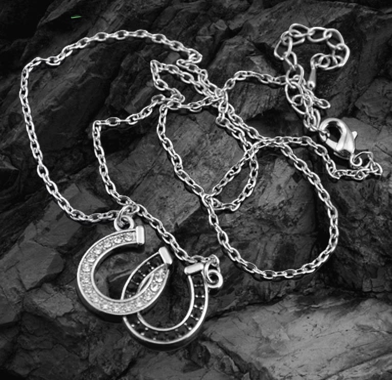 Collier 2 Fers à Cheval avec Strass - Zenencens