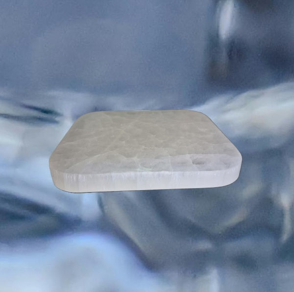 Plaque de Sélénite Carrée 14.5cm - Zenencens