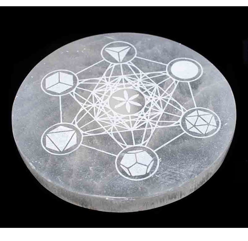 Grande Plaque de Sélénite 18cm Cube de Métatron
