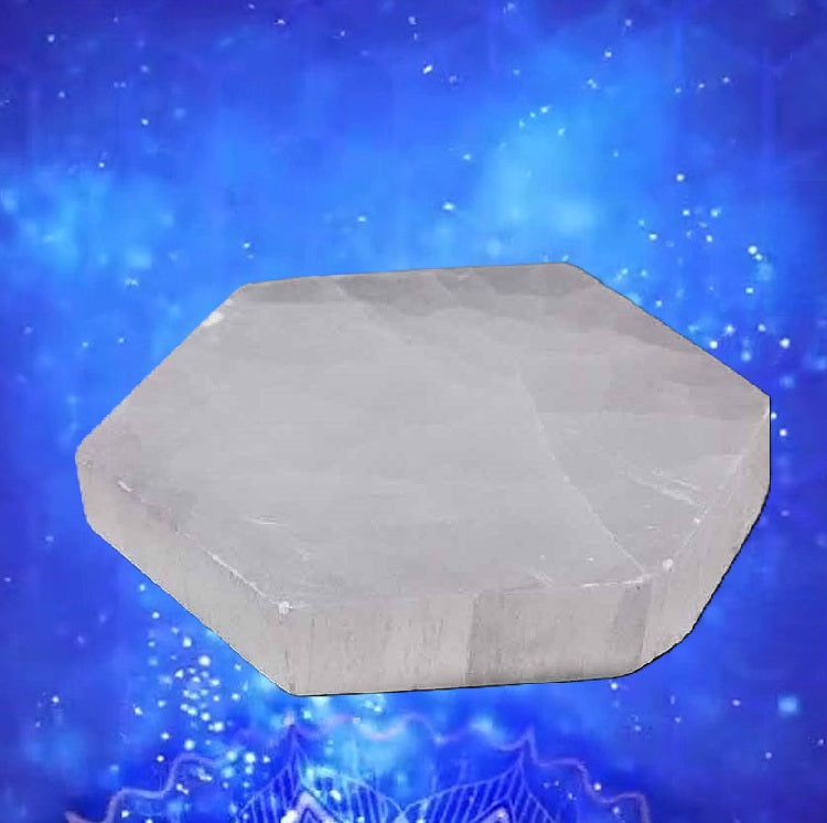 Plaque de Sélénite Hexagonale - Zenencens