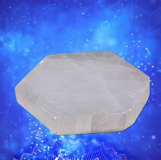 Plaque de Sélénite Hexagonale - Zenencens