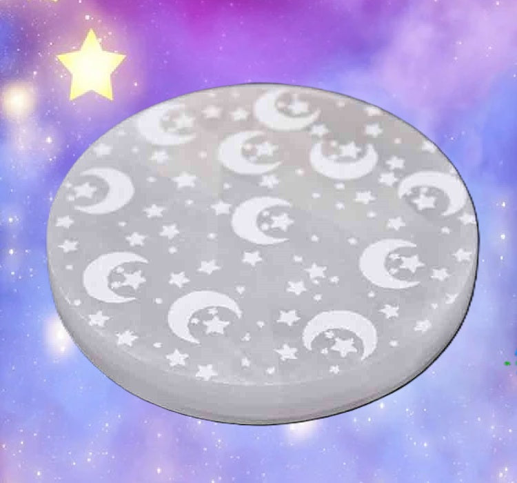Plaque de Sélénite Lunes et Etoiles - Zenencens