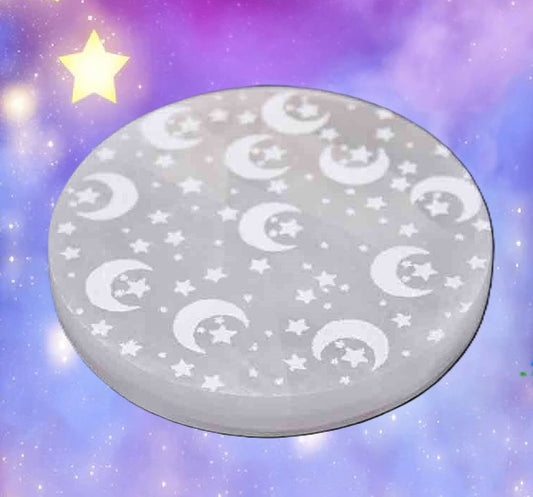 Plaque de Sélénite Lunes et Etoiles - Zenencens