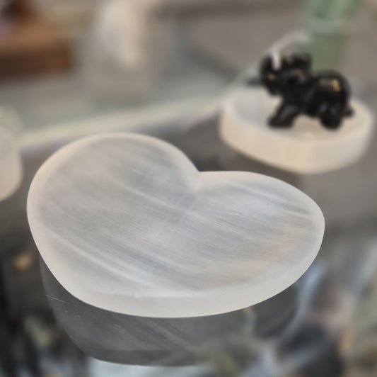 Plaque / Bol Coeur en Sélénite GM